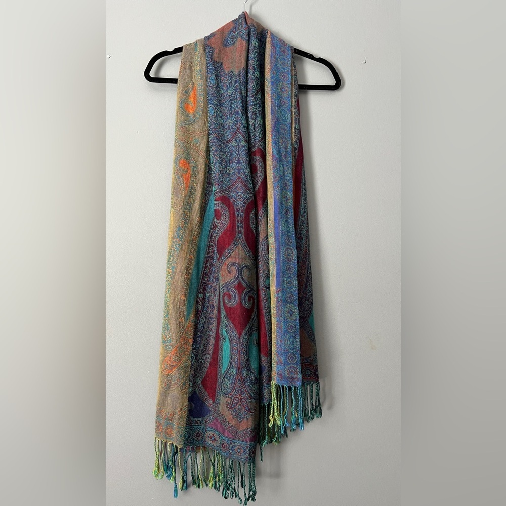 Assorted colors Tassle Boho Paisley Fringe Wrap Shawl Scarf 78” - Picture 2 of 11